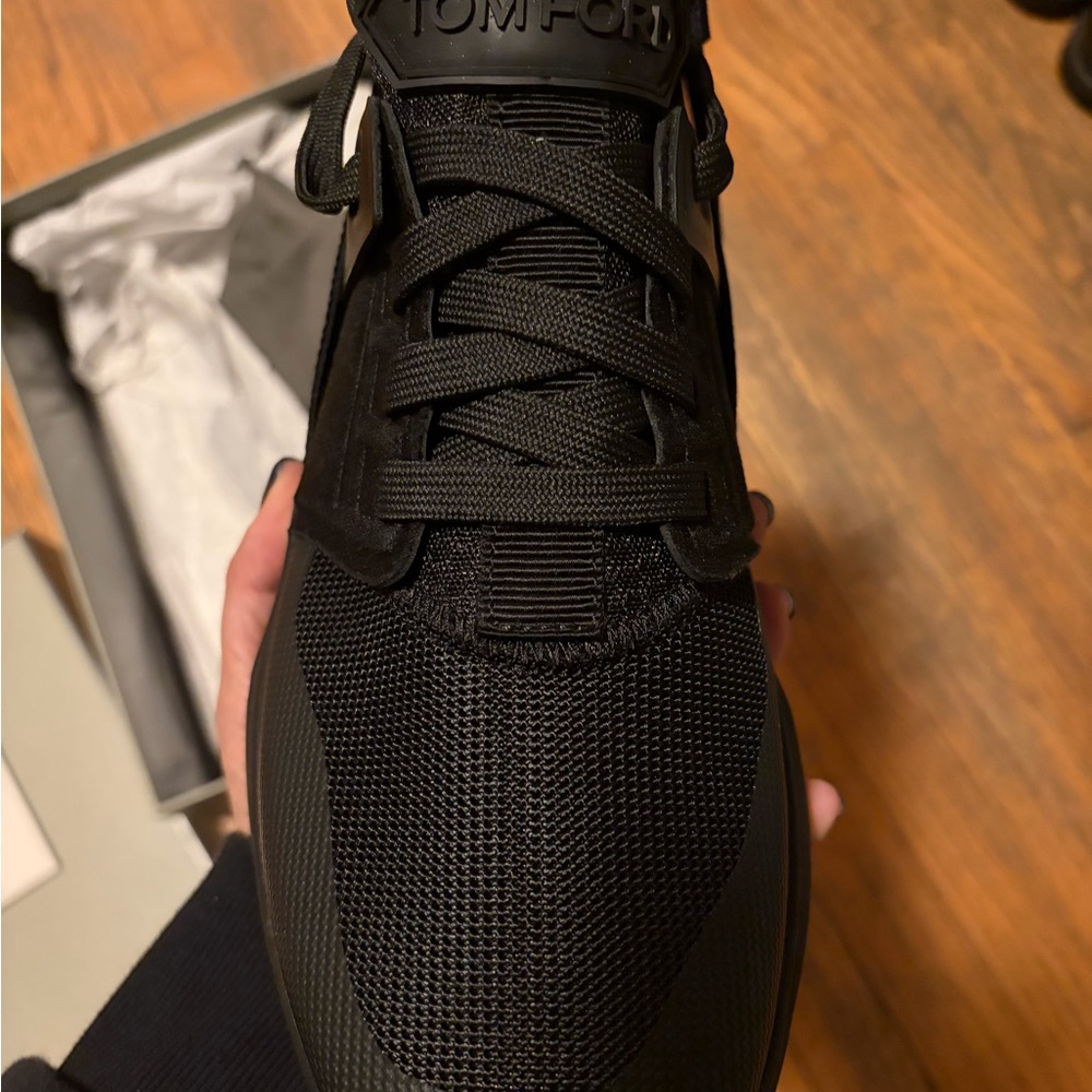 Tom Ford Black mesh Jago sneaker NIB size 9 - Picture 3 of 5